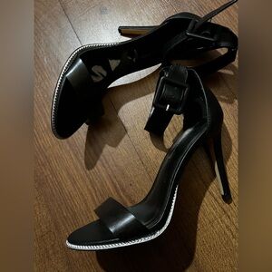 BCBGeneration Black Stiletto Heels with Ankle Strap size 7